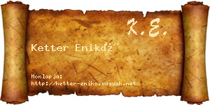 Ketter Enikő névjegykártya